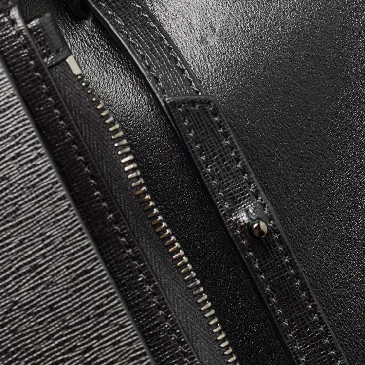 Pre Owned Off-White Black/White Diagonal Print Leather Binder Clip Wallet on Chain
