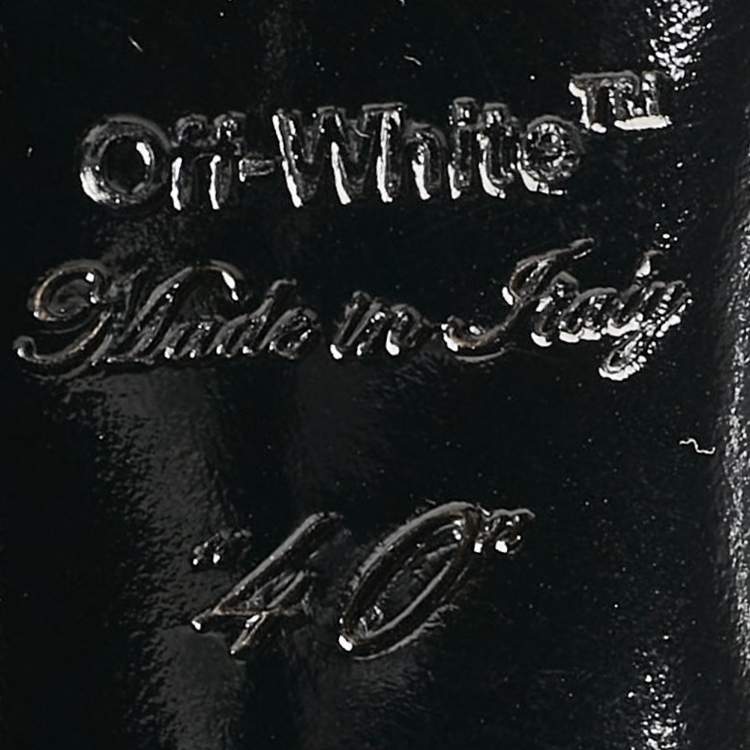 Pre Owned Off-White Black/Yellow Satin Commercial Bow Pumps Size 40