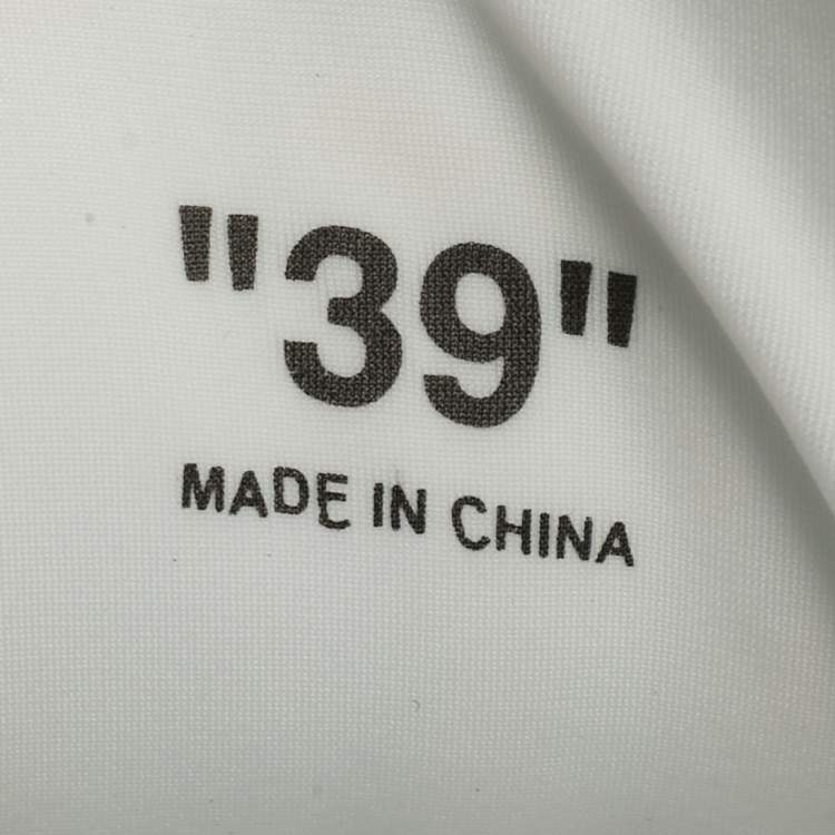 Pre Owned Off-White White Perforated Leather and Mesh Glove Sneakers Size 39