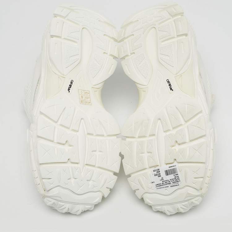 Pre Owned Off-White White Perforated Leather and Mesh Glove Sneakers Size 39