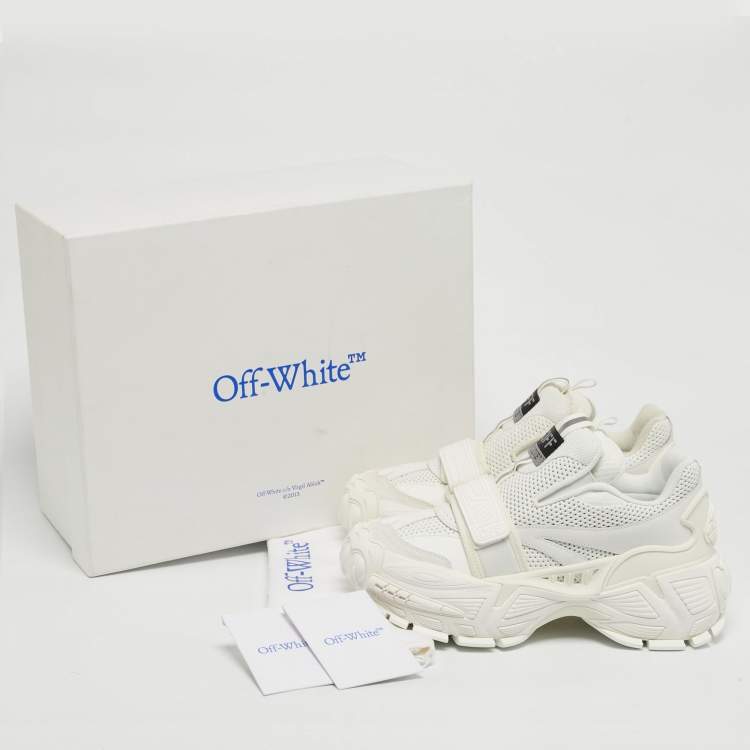 Pre Owned Off-White White Perforated Leather and Mesh Glove Sneakers Size 39