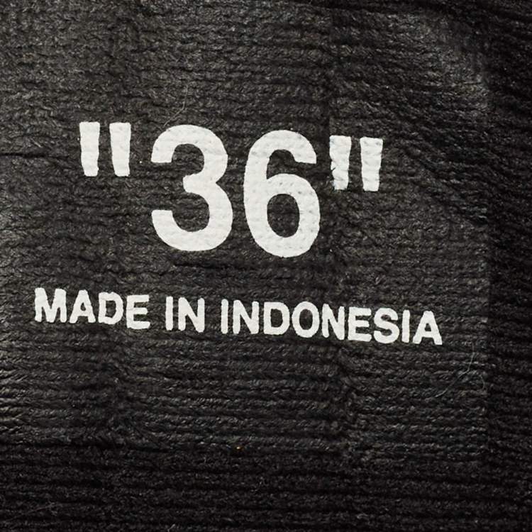 Pre Owned Off-White Floating Arrow Size 36 Black Fabric and Suede Lace Up Sneakers