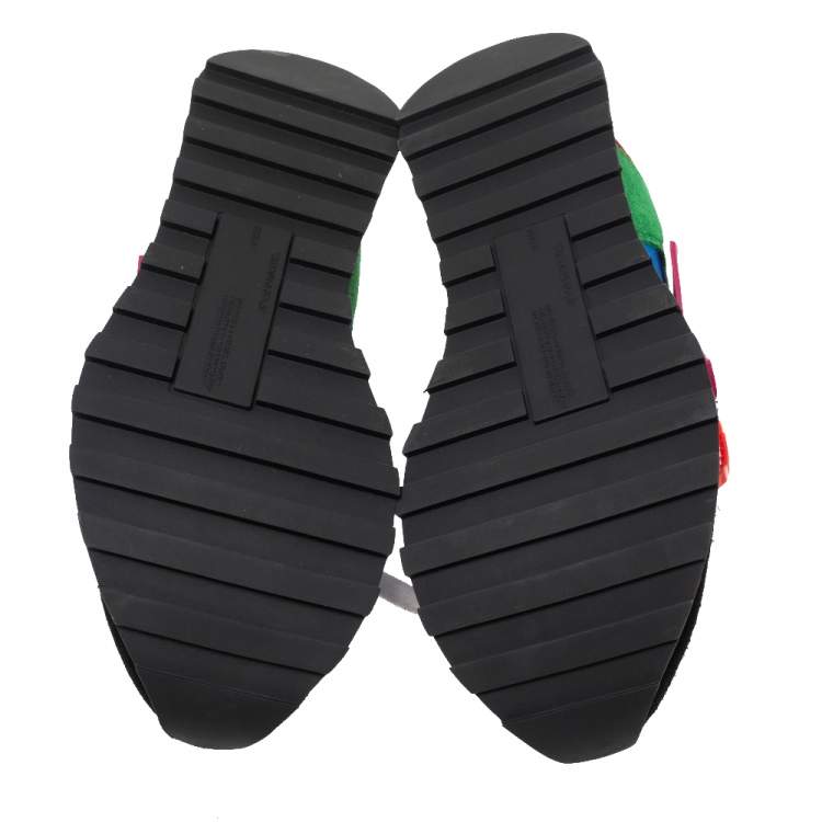 Pre Owned Off-White Multicolor Fabric And Suede Leather Arrow Running Low Top Sneakers Size 38
