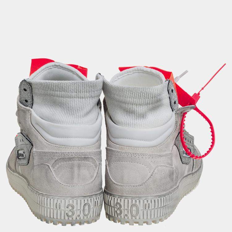 Pre Owned Off-White White Suede Off Court 3.0 High Top Sneakers Size 39