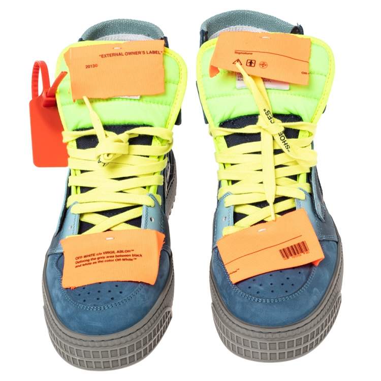 Pre Owned Off-White Multicolor Nubuck Leather Off-Court 3.0 High-Top Sneakers Size 39