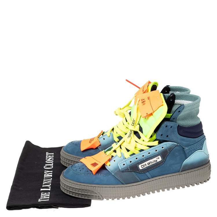 Pre Owned Off-White Multicolor Nubuck Leather Off-Court 3.0 High-Top Sneakers Size 39