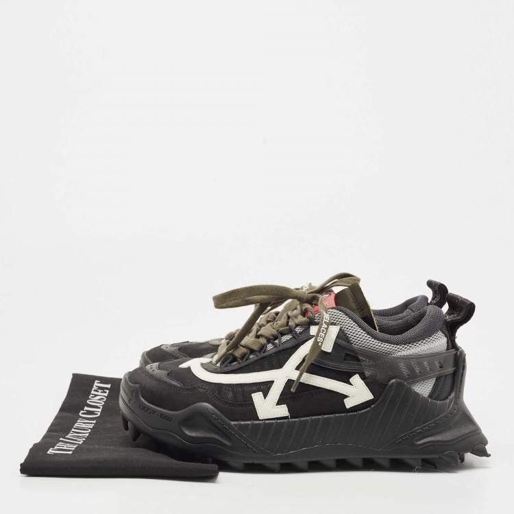Pre Owned Off-White Black Mesh and Leather Odsy 1000 Low Top  Sneakers Size 40