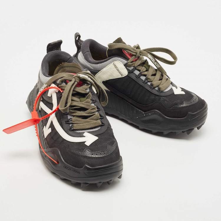 Pre Owned Off-White Black Mesh and Leather Odsy 1000 Low Top  Sneakers Size 40