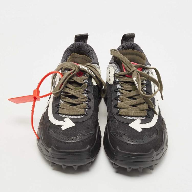 Pre Owned Off-White Black Mesh and Leather Odsy 1000 Low Top  Sneakers Size 40