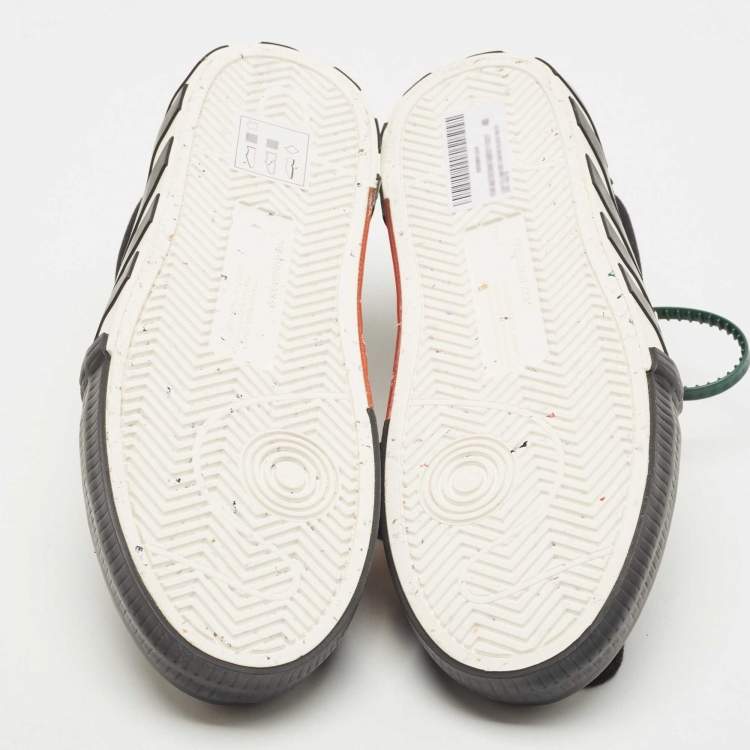 Pre Owned Off White Black Canvas Vulcanized 2.0 Low Top Sneakers Size 40