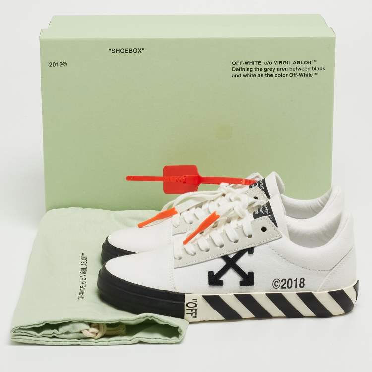 Pre Owned Off-White White Canvas Oversized Low Top Sneakers Size 36