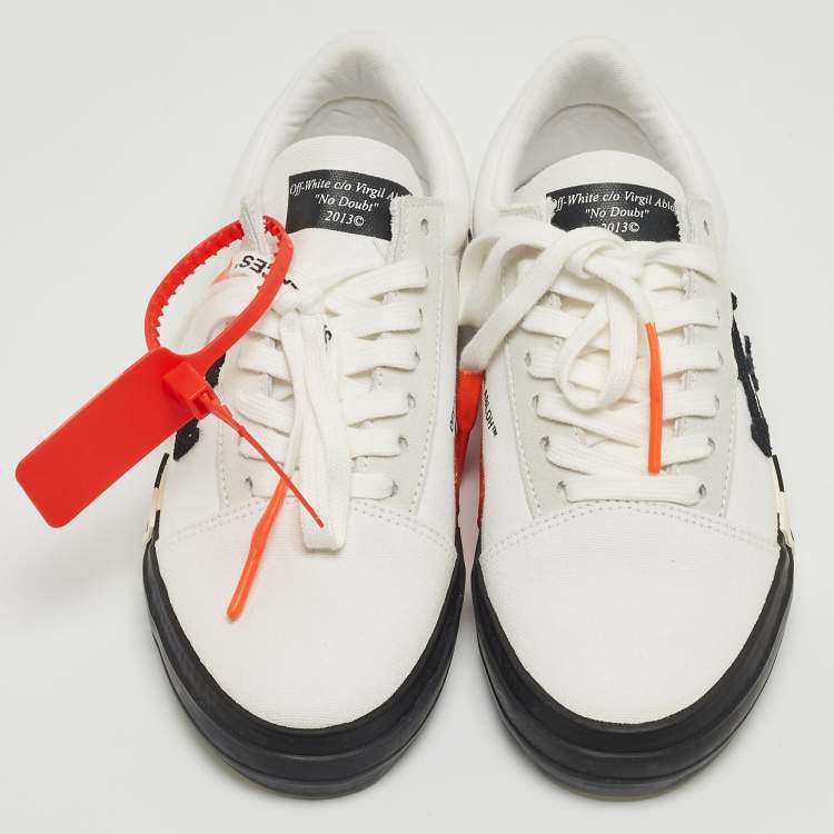 Pre Owned Off-White White Canvas Oversized Low Top Sneakers Size 36