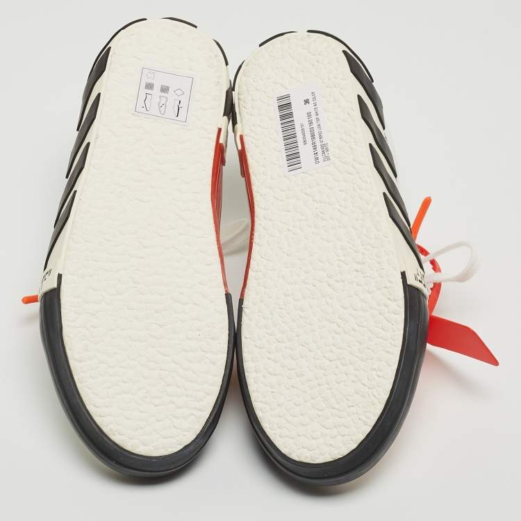 Pre Owned Off-White White Canvas Oversized Low Top Sneakers Size 36