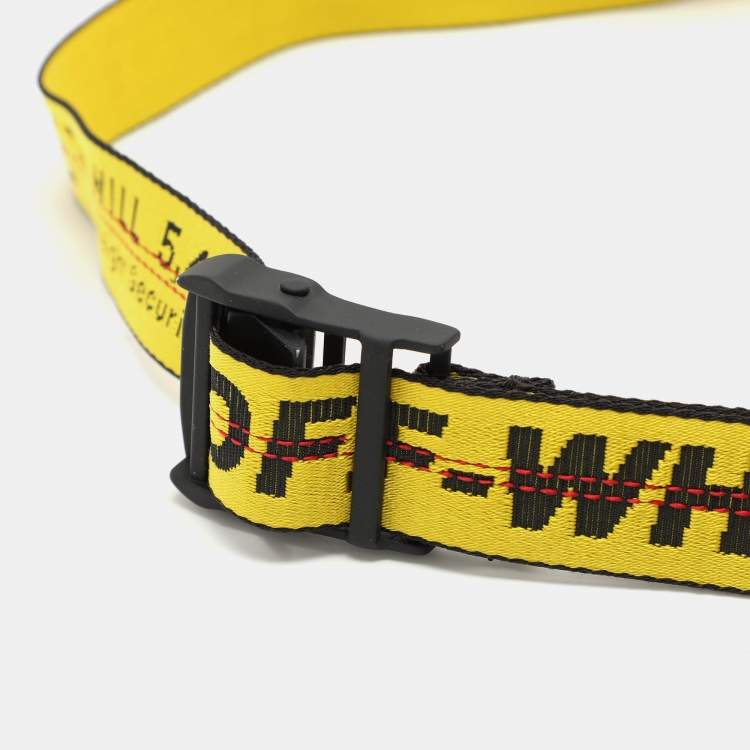 Pre Owned Off-White Yellow/Black Nylon Industrial Belt 200 CM