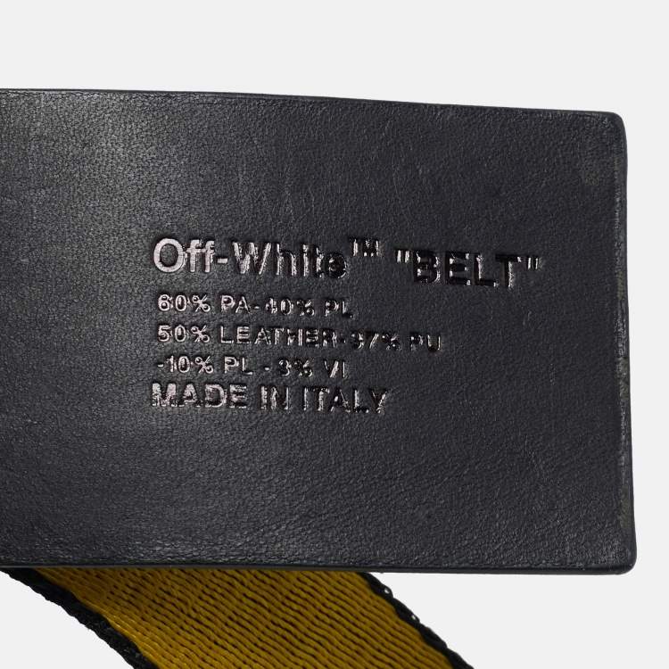 Pre Owned Off-White Yellow/Black Nylon and Leather Classic Industrial Belt 200 CM