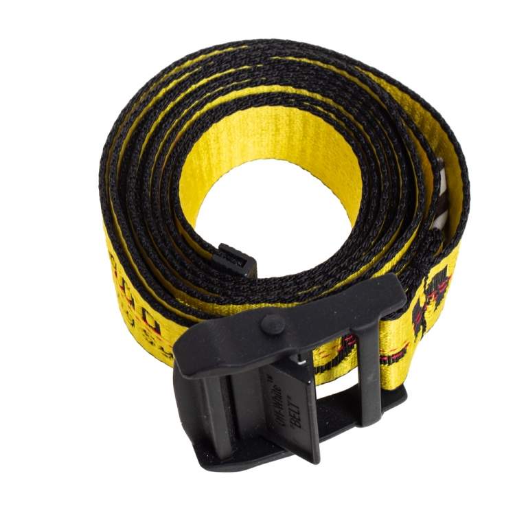 Pre Owned Off-White Yellow/Black Nylon Industrial Belt 200CM