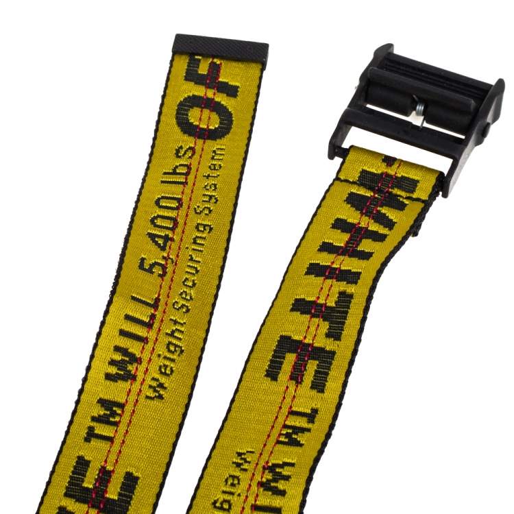Pre Owned Off-White Yellow/Black Nylon Industrial Belt 200CM