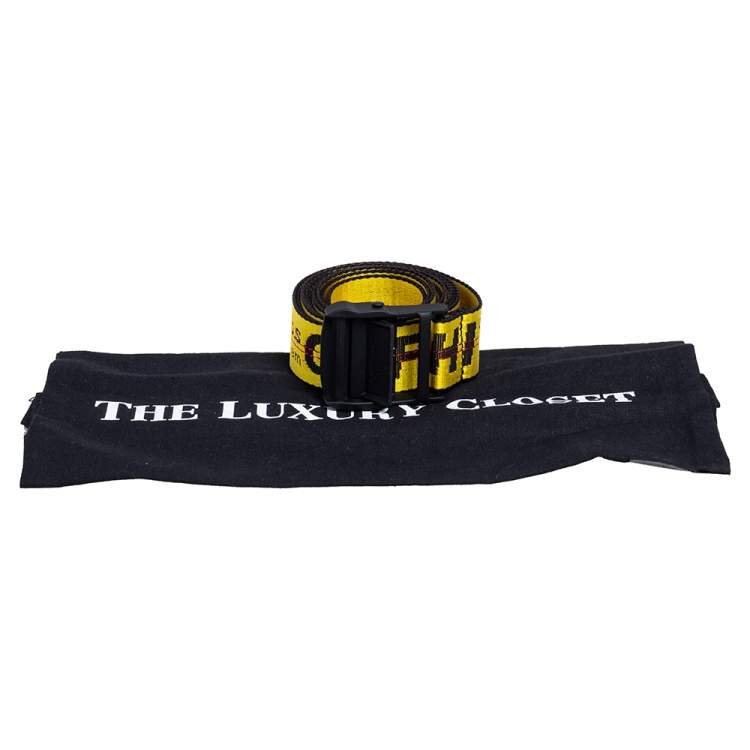Pre Owned Off-White Yellow/Black Nylon Industrial Belt 200 CM