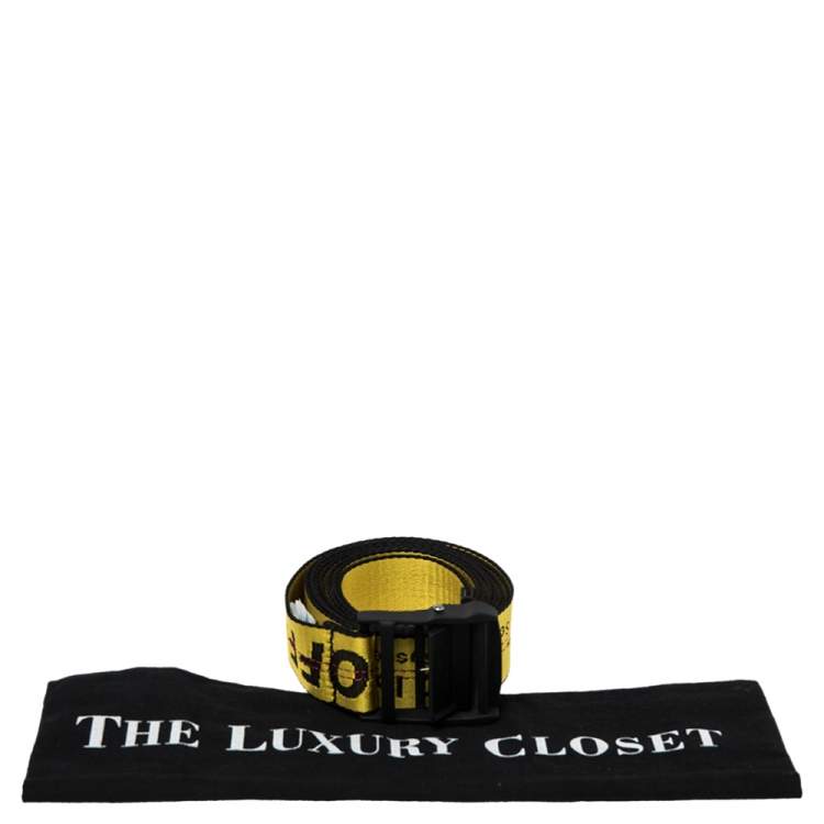 Pre Owned Off-White Yellow/Black Nylon Industrial Belt 200 CM