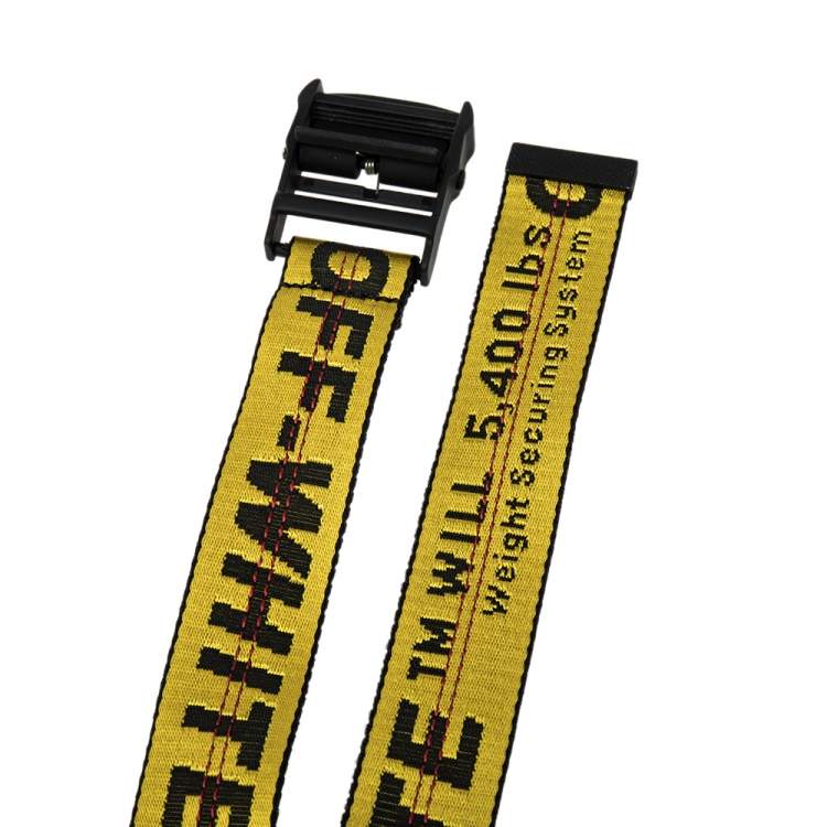 Pre Owned Off-White Yellow/Black Nylon Industrial Belt 200 CM