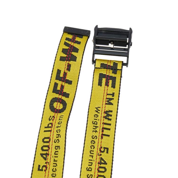 مملوكة مسبقًا Off-White Yellow-Black Nylon Classic Industrial Belt 200 CM