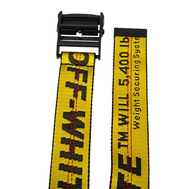 Pre Owned Off-White Yellow/Black Nylon Classic Industrial Belt