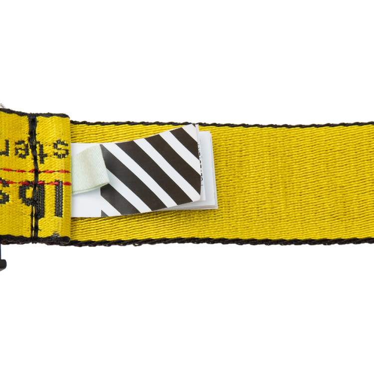 Pre Owned Off-White Yellow/Black Nylon Classic Industrial Belt