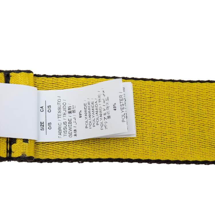 Pre Owned Off-White Yellow/Black Nylon Classic Industrial Belt