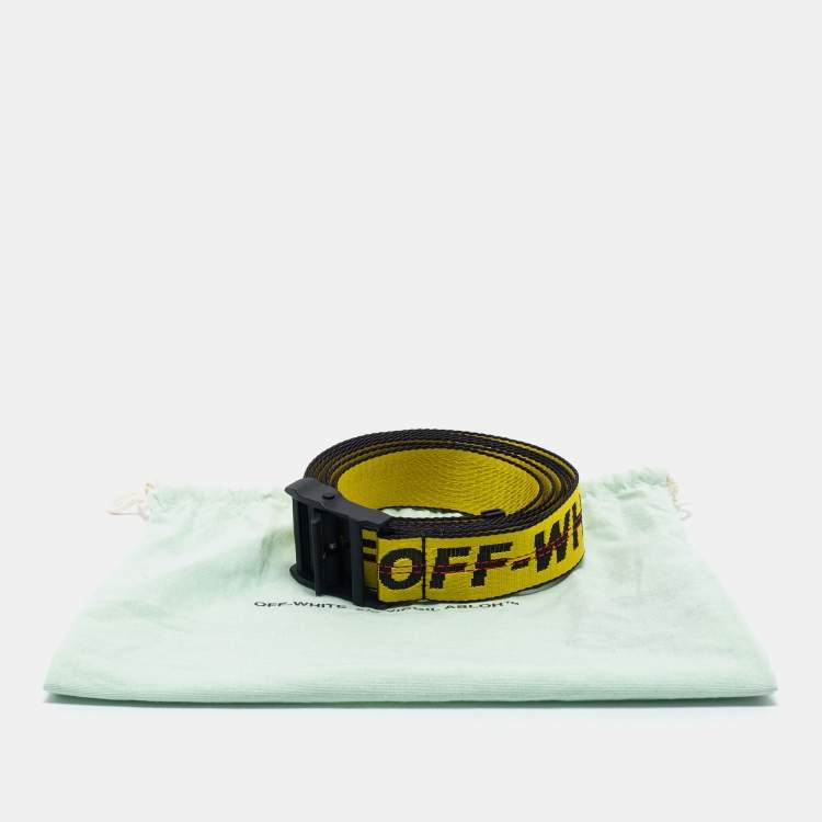 Pre Owned Off-White Yellow/Black Nylon Industrial Belt 200 CM