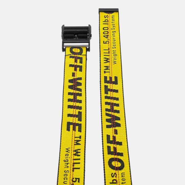 Pre Owned Off-White Yellow/Black Nylon Industrial Belt 200 CM