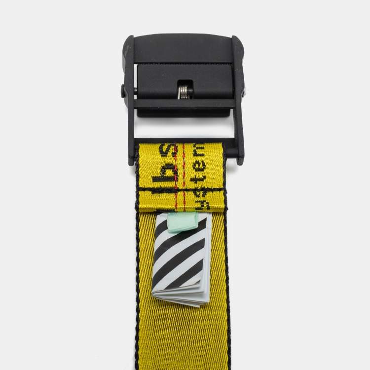 Pre Owned Off-White Yellow/Black Nylon Industrial Belt 200 CM