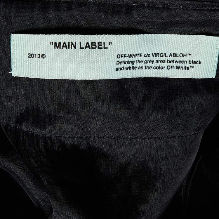 Pre Owned Off-White Black Organza & Knit Hoodie Zip-Up Jacket M