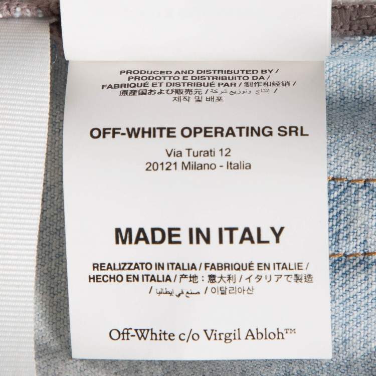 مملوكة مسبقًا Off-White Blue Denim Diag Straight Shorts S