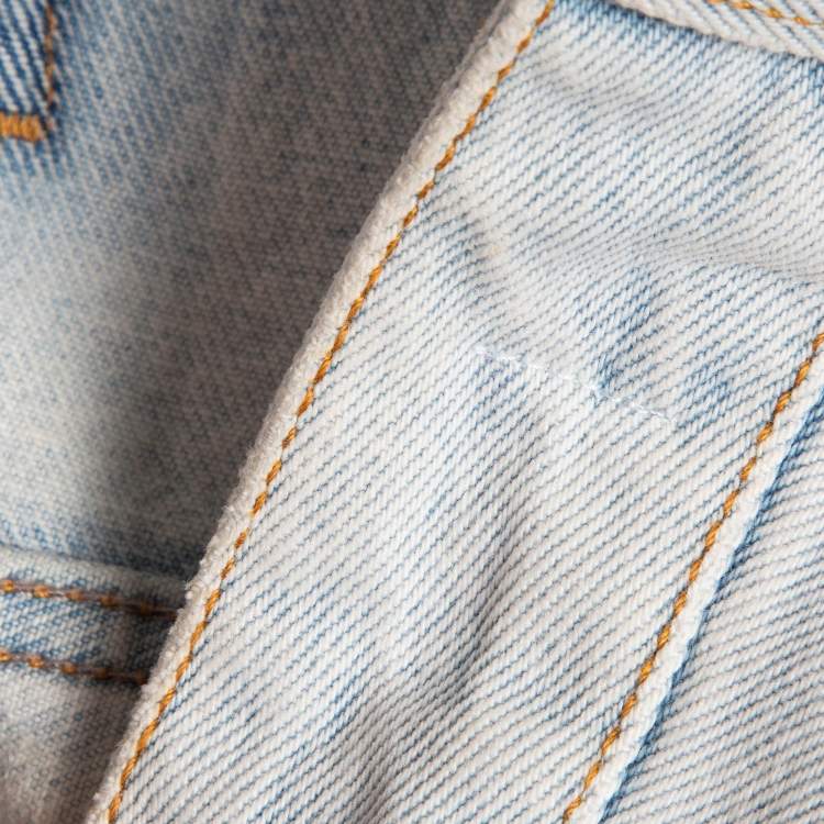 مملوكة مسبقًا Off-White Blue Denim Diag Straight Shorts S