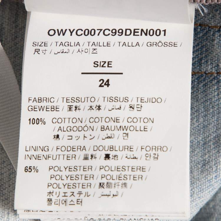 مملوكة مسبقًا Off-White Blue Denim Diag Straight Shorts S