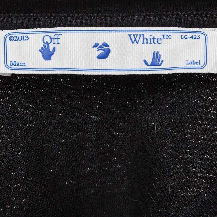 Pre Owned Off-White Black Liquid Melt Arrow Logo Cotton T-Shirt S
