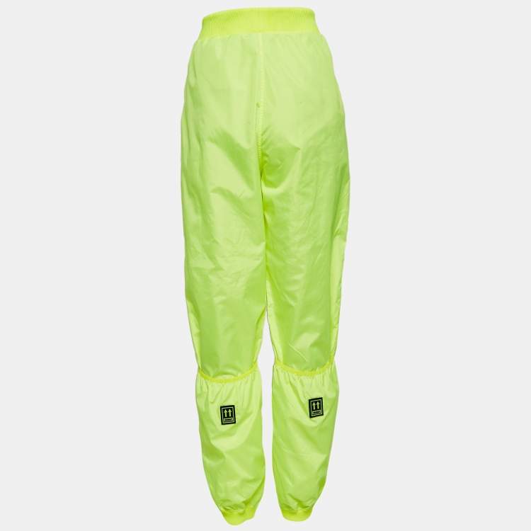 مملوكة مسبقًا Off-White Fluorescent Green Synthetic Joggers M