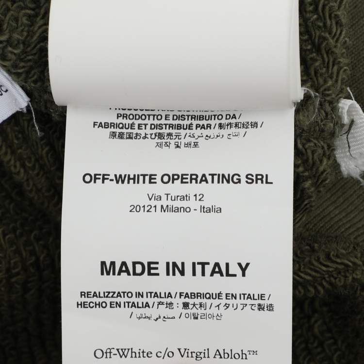 Pre Owned Off-White Green Tie Dye Cotton Knit Crew Neck Sweatshirt XS