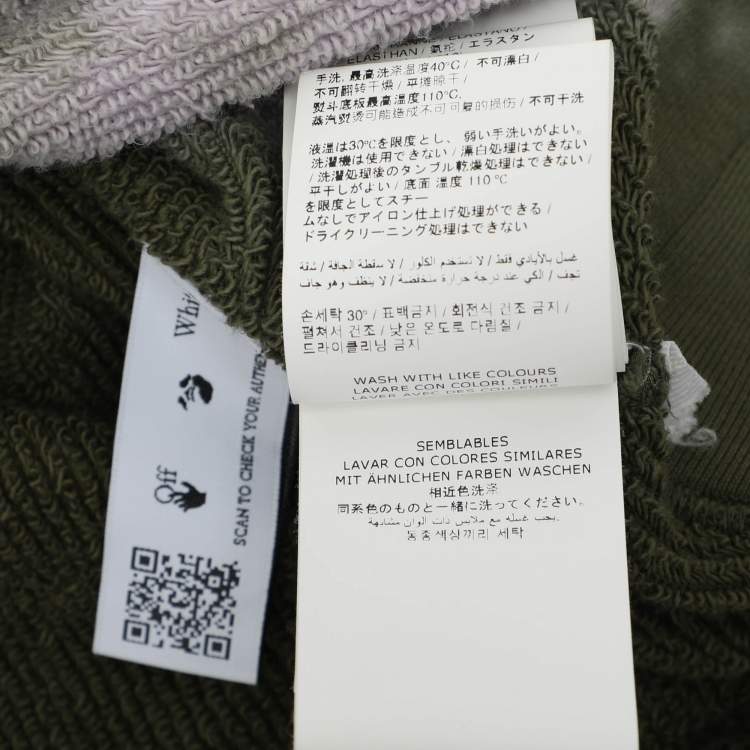 Pre Owned Off-White Green Tie Dye Cotton Knit Crew Neck Sweatshirt XS