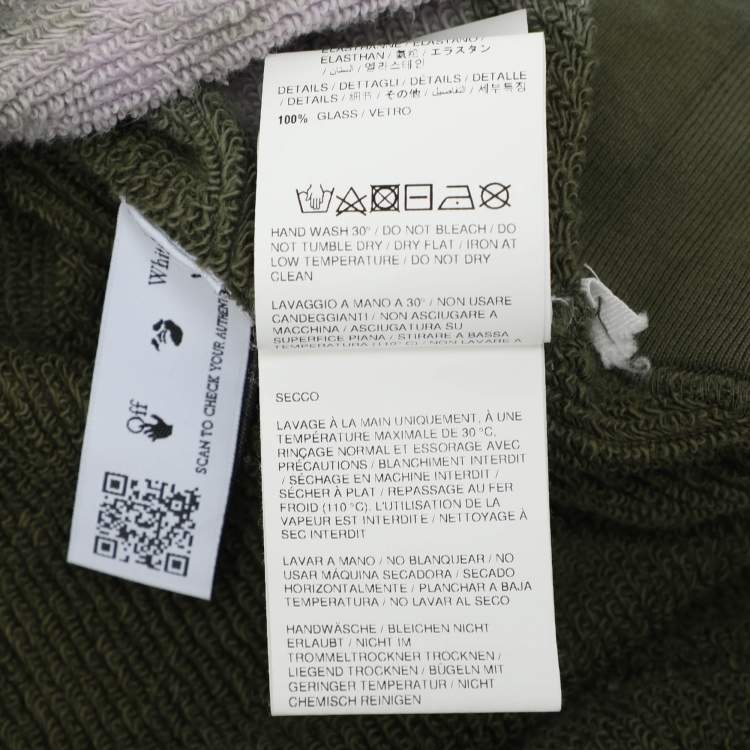 Pre Owned Off-White Green Tie Dye Cotton Knit Crew Neck Sweatshirt XS