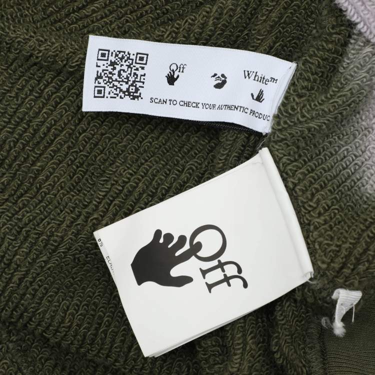 Pre Owned Off-White Green Tie Dye Cotton Knit Crew Neck Sweatshirt XS