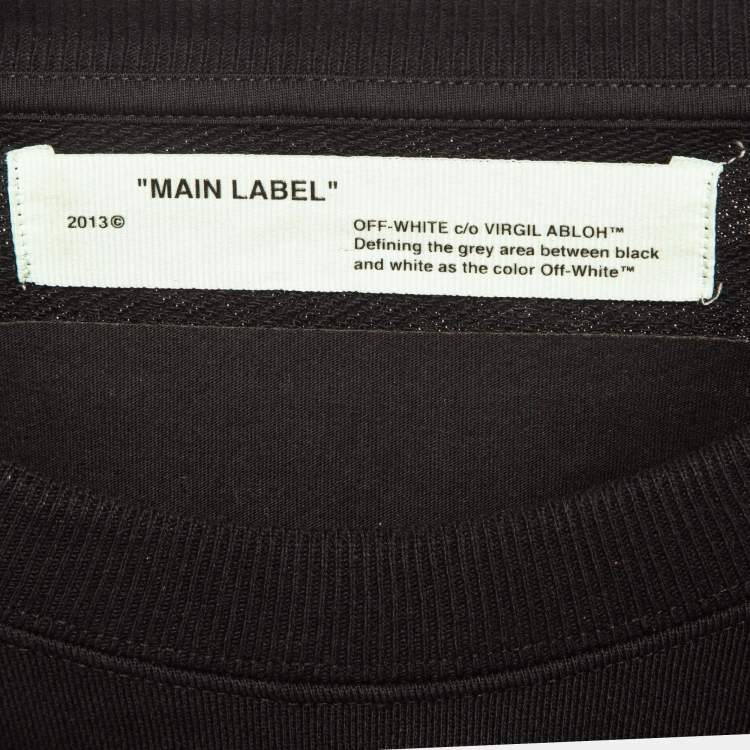 Pre Owned Off-White Black Leaves Arrows Embossed Crewneck Sweatshirt M