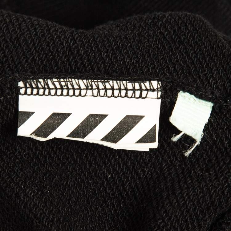 Pre Owned Off-White Black Leaves Arrows Embossed Crewneck Sweatshirt M