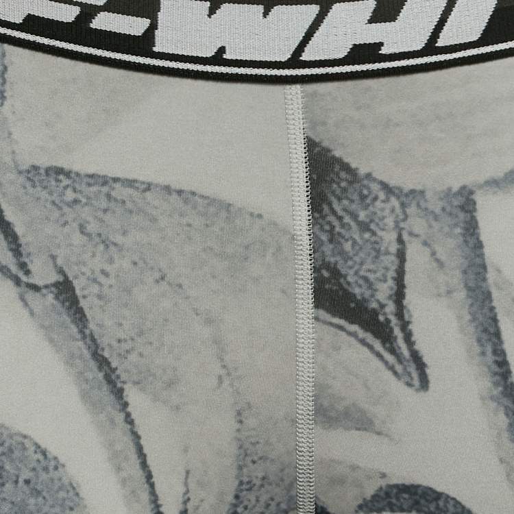 Pre Owned Off-White Grey Athleisure Botanical Print Jersey Leggings S