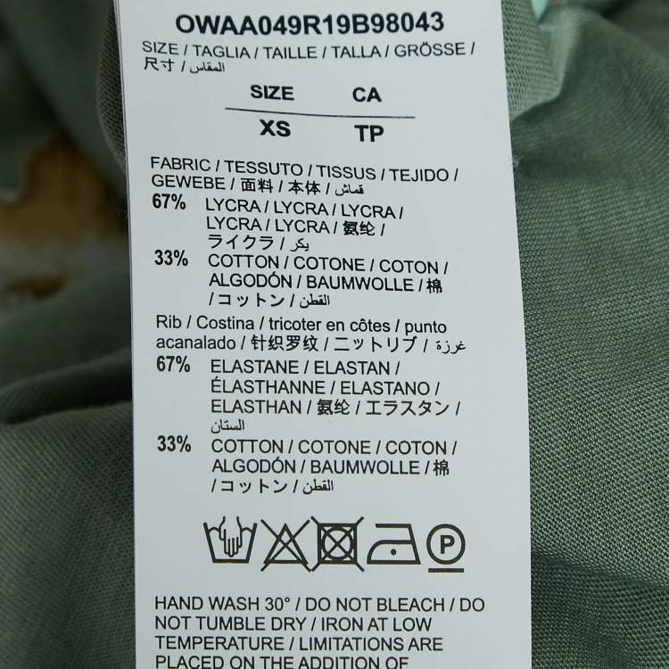 Pre Owned Off-White Green Flower Arrow Jersey T-Shirt XS