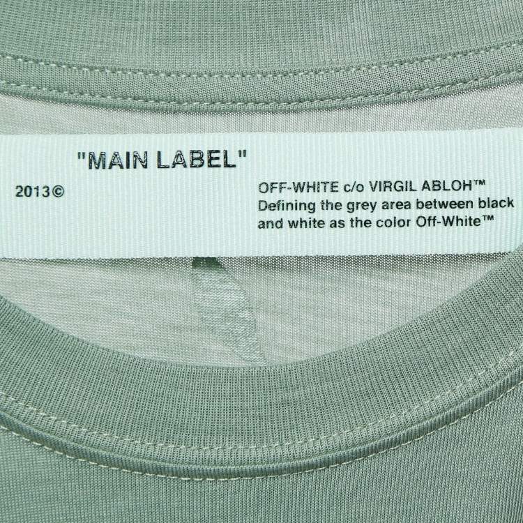 Pre Owned Off-White Green Flower Arrow Jersey T-Shirt XS
