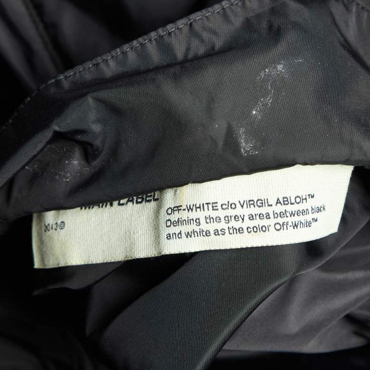 Pre Owned Off-White Black Logo Print Synthetic Track Jacket L