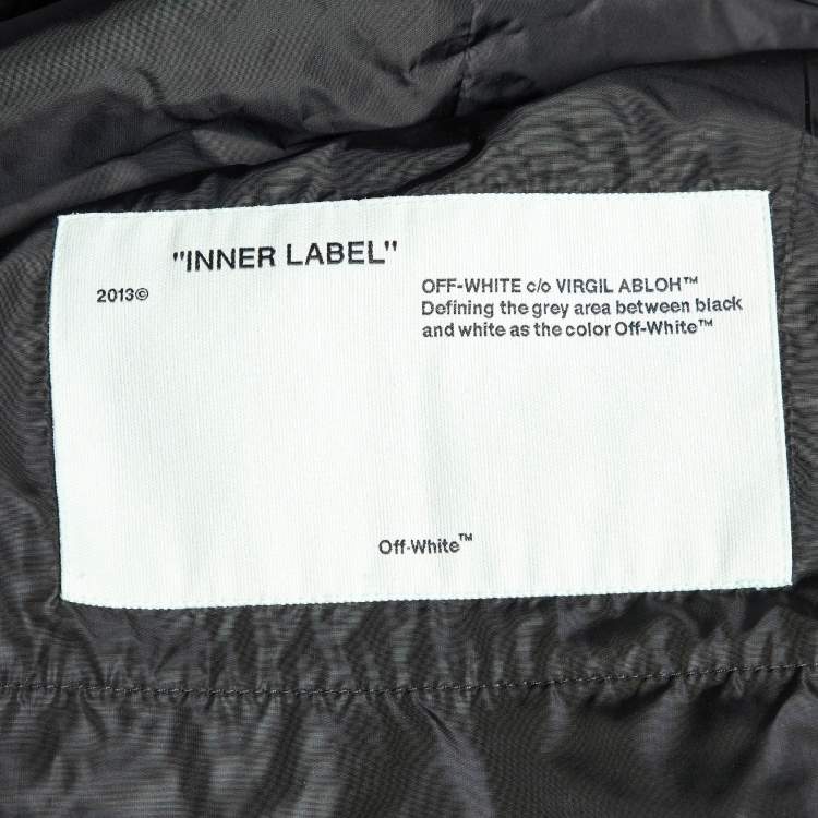 Pre Owned Off-White Black Logo Print Synthetic Track Jacket L
