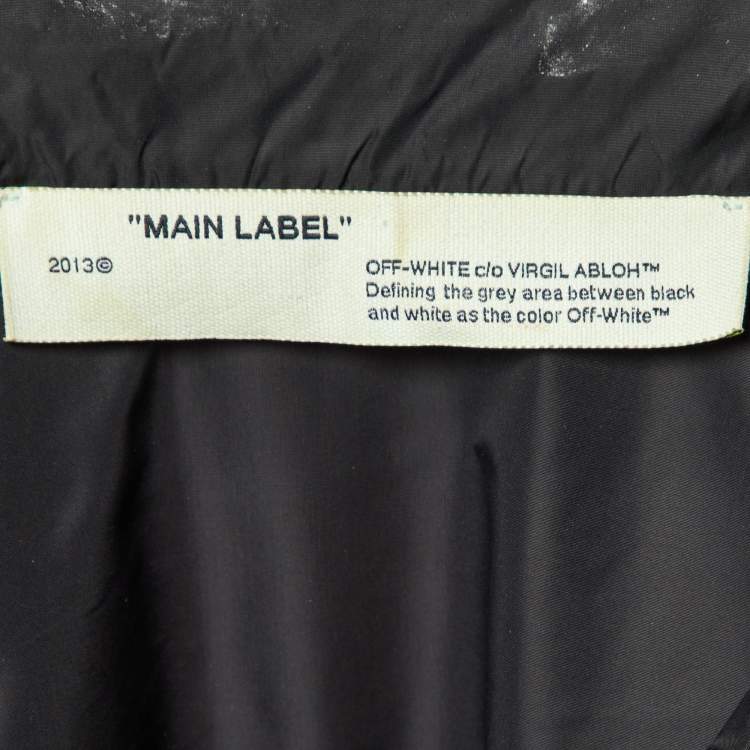 Pre Owned Off-White Black Logo Print Synthetic Track Jacket L