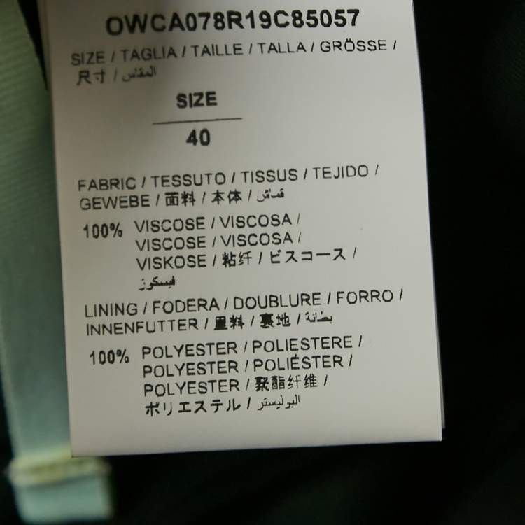 Pre Owned Off-White Black Logo Stripe Satin Flared Trousers M